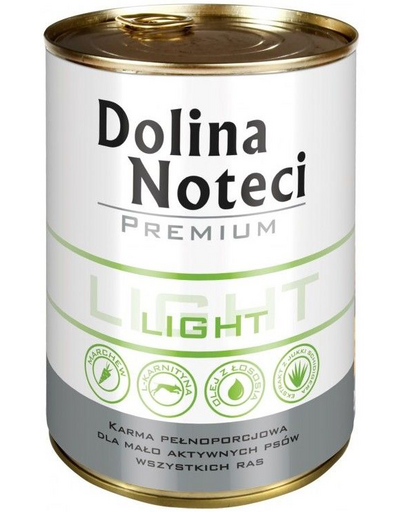 DOLINA NOTECI Premium light hrana umeda pentru caini cu activitate redusa 24x400 g