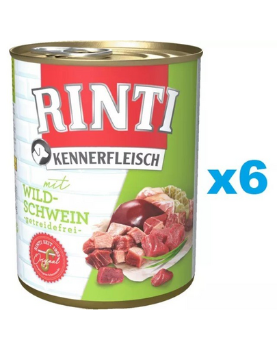 RINTI Kennerfleisch Wild boar carne de mistret 6x800 g hrana caine