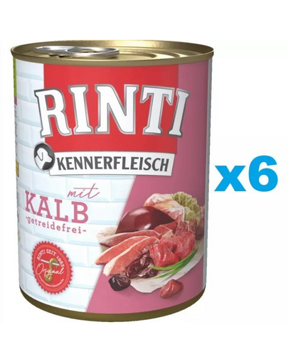 RINTI Kennerfleisch Veal carne de vitel 6x800 g hrana caine