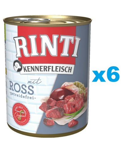 RINTI Kennerfleisch Horse carne de cal 6x800 g hrana caine adult