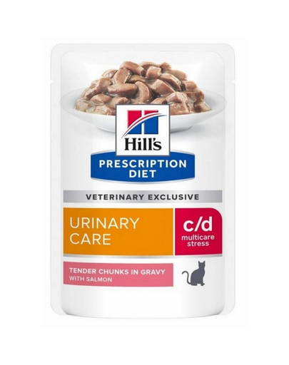 HILL\'S Prescription diet Feline c/d urinary Stress somon 12x85 g hrana pisici, plic