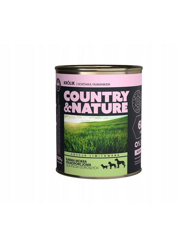 COUNTRY&amp;NATURE Hrana caini, fara cereale, iepure 800 g