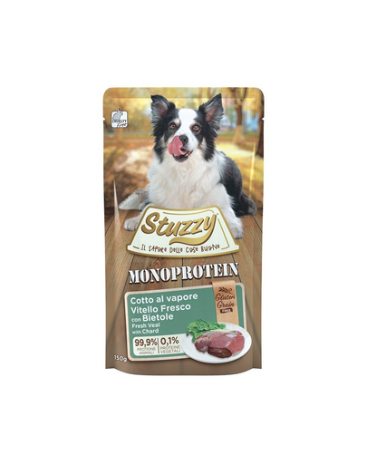 STUZZY Dog Monoprotein hrană hipoalergenică pentru câini, cu vițel și sfeclă roșie150 g