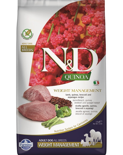 N&D Dog Quinoa Weight Management Lamb & Broccoli 2.5 kg