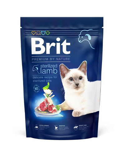 BRIT Cat Premium by Nature Sterilised lamb Hrana uscata pentru pisici sterilizate, cu miel 300 g