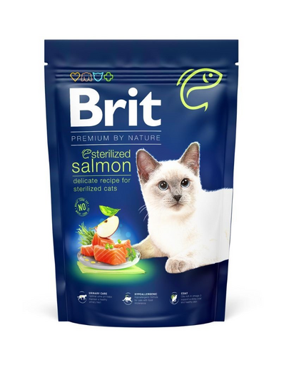 BRIT Cat Premium by Nature Sterilised salmon Hrana uscata pentru pisici sterlizate, cu somon 1,5 kg