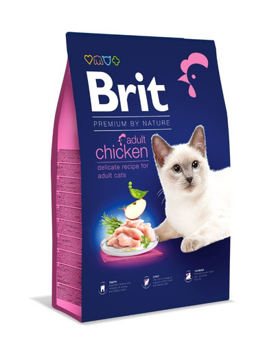 BRIT Cat Premium by Nature Adult chicken Hrana uscata pentru pisici adulte, cu pui 8 kg