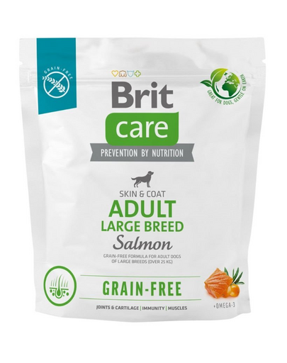 BRIT Care Grain-free Adult Large Breed Salmon hrana cu somon pentru caini adulti talie mare 1 kg fara cereale