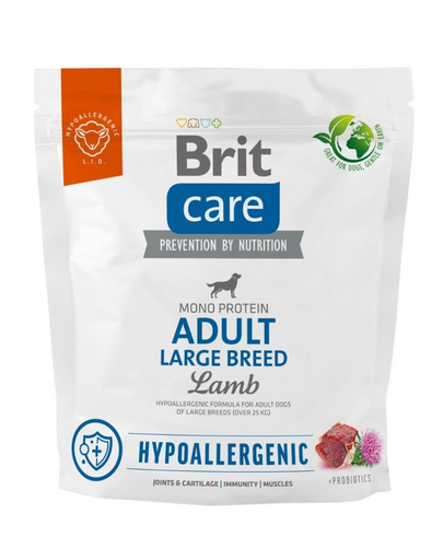 BRIT Care Hypoallergenic Adult Large Breed 1 kg Hrana uscata caini adulti talie mare, cu mile si orez