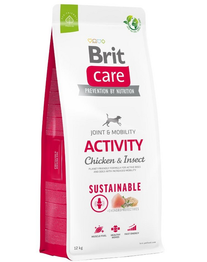 BRIT Care Dog Sustainable Activity Chicken & Insect Hrana uscata caini, cu pui si insecte 12 kg