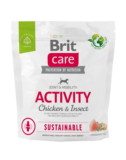 BRIT Care Dog Sustainable Activity Chicken & Insect hrana caini adulti activi 1 kg pui si insecte