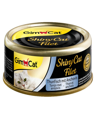 GIMCAT Shiny Cat Filet Tuna&Anchovy 70g Hrana pisica, cu ton si ansoa in sos