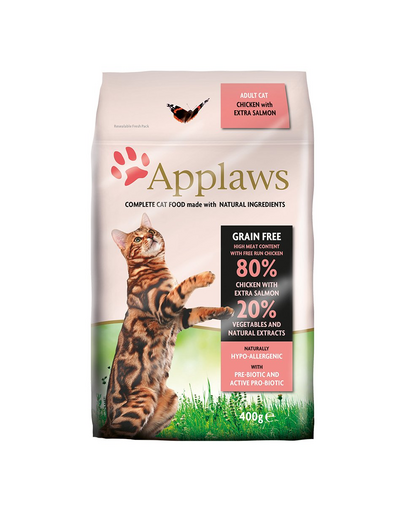 APPLAWS Hrană uscată pentru pisici cu somon și pui 400g