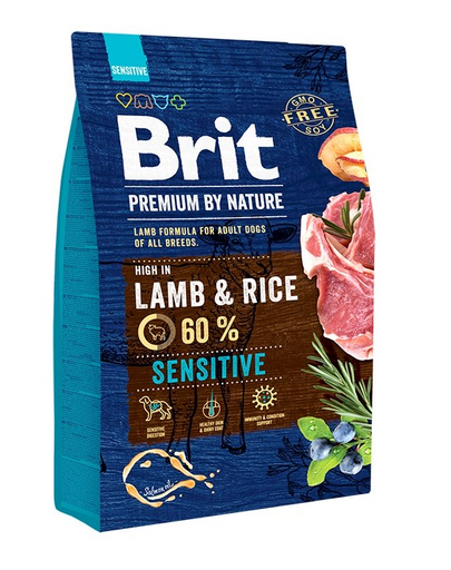 BRIT Premium By Nature Sensitive Lamb hrana uscata caini adulti cu tract digestiv sensibil, cu miel 3 kg