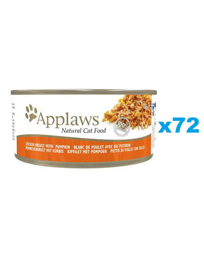 APPLAWS Cat Adult Chicken Breast with Pumpkin in Broth piept de pui si dovleac in supa 72x156 g