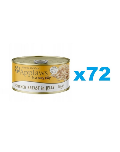 APPLAWS Cat Adult Chicken Breast in Jelly Conserve hrana pentru pisici, cu pui in aspic 72x70g