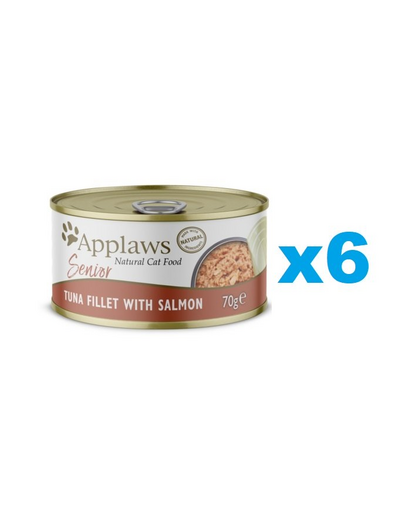 APPLAWS Cat Senior Tuna with Salmon in Jelly Conserve pisica senior, cu ton si somon in aspic 6x70g