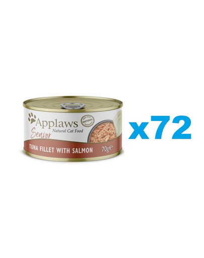 APPLAWS Cat Senior Tuna with Salmon in Jelly mancare umeda pisici senioare, cu ton si somon 72x70g