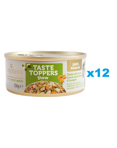 APPLAWS Taste Troppers Conserve Tocanita pentru caini, cu pui, miel si morcovi 12x156 g