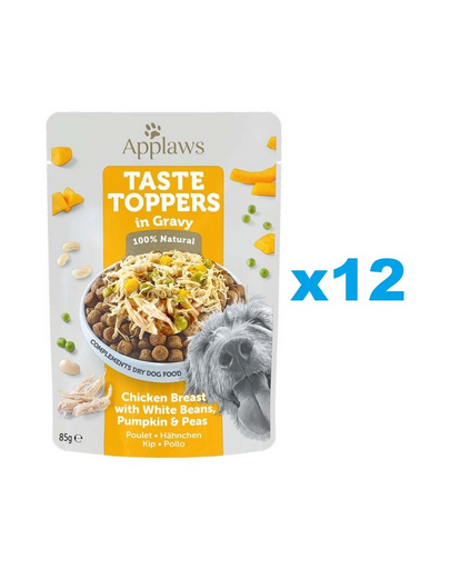 APPLAWS Taste Toppers in Gravy Chicken Set plicuri caine, cu pui in sos 12x85 g
