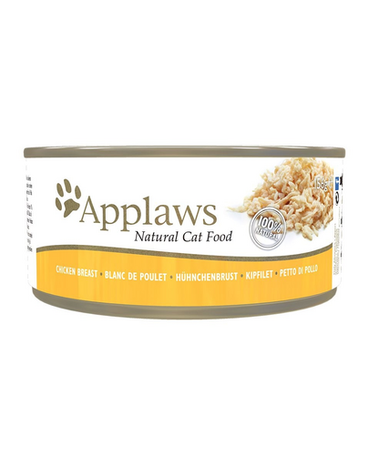 APPLAWS Cat Adult Chicken Breast in Broth pachet conserve 24x156g piept pui in supa