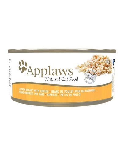 APPLAWS Cat Adult Chicken Breast with Cheese in Broth hrana umeda pisici 24x156 g piept pui si branza