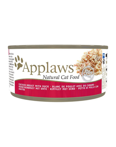 APPLAWS Cat Adult Chicken Breast with Duck in Broth Conserve pisici, cu pui si rata in sos 24x70g