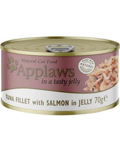 APPLAWS Cat Tin Tuna&amp;Salmon in Jelly Tin 6x70g ton si somon in aspic, hrana pisica