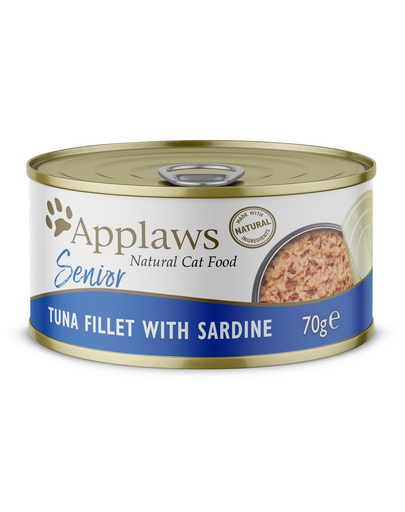 APPLAWS Cat Senior Tuna Fillet with Sardine Mancare umeda pentru pisici senior, cu ton si sardine 70 g