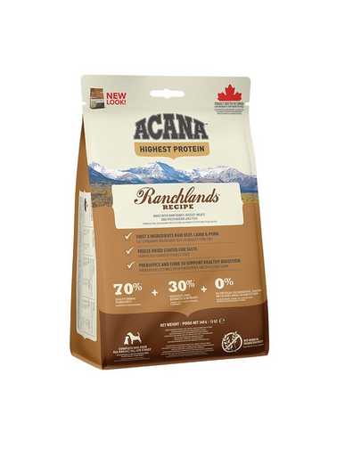 ACANA Highest Protein Ranchlands hrana uscata pentru caini de toate varstele 2 kg