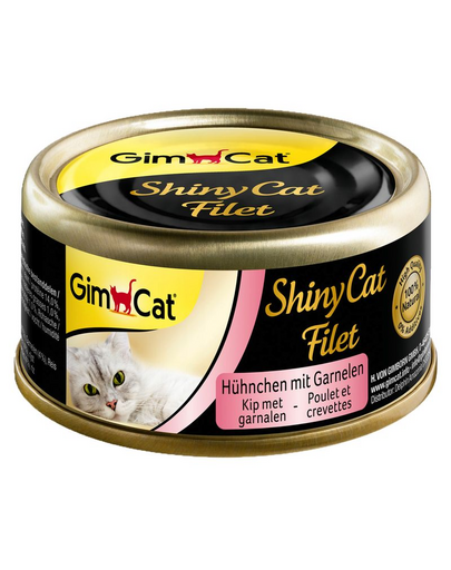 GIMCAT Shiny Cat Filet Chicken&Shrimp 70g Mancare pisica, pui si creveti in sos