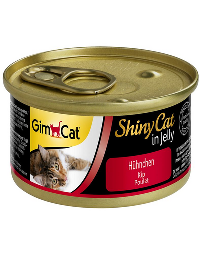 GIMCAT Shiny Cat Chicken in Jelly 70 g Hrana umeda cu pui in aspic, pisici adulte
