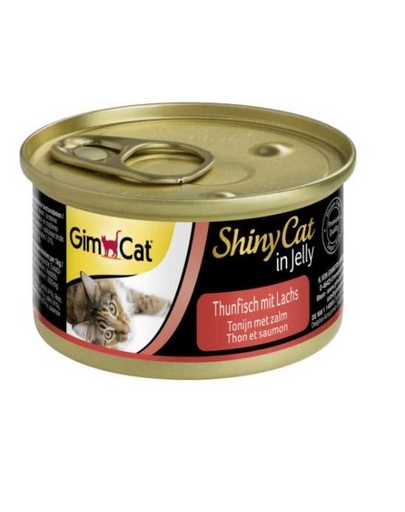 GIMCAT Shiny Cat Tuna&Salmon in Jelly 70g Hrana umeda pisica adulta, ton si somon in aspic