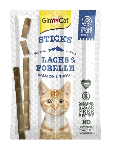 GIMCAT Sticks Salmon&Trout 10 buc. Batoane pentru pisica, cu somon si pastrav