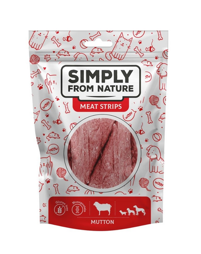 SIMPLY FROM NATURE Meat Strips Fasii de carne pentru caine, cu oaie 80 g