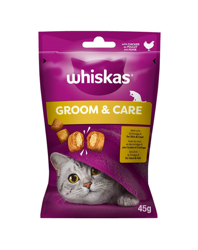 WHISKAS Healthy Shine 45 g recompense cu pui pentru pisica