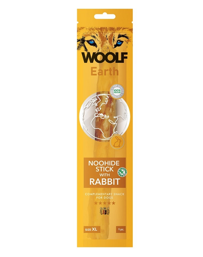 WOOLF Earth Noohide Stick with Rabbit XL 85g baton cu iepure pentru caini