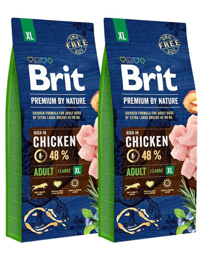 BRIT Premium By Nature Adult Extra Large XL hrana uscata caini adulti de talie foarte mare 30 kg (2 x 15 kg)