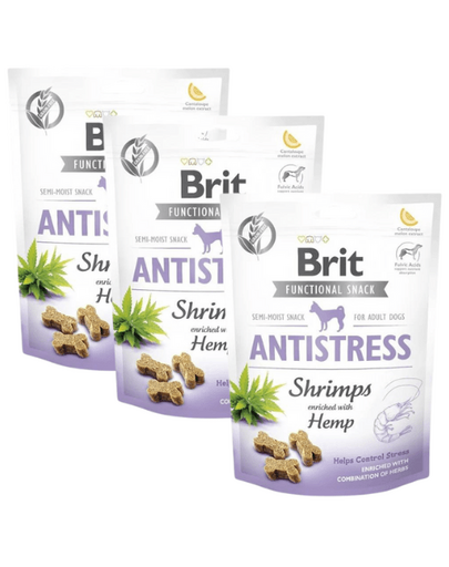 BRIT Care Dog Functional Snack Shrimp Anatistress 3x150 g recompense control stres caini