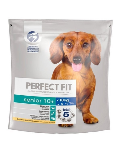 PERFECT FIT Senior Hrana uscata caini seniori peste 10 ani, talie mica, cu pui 825 g