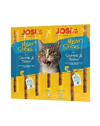 JOSERA JosiCat Meat Sticks cu somon si pastrav pentru pisici 35g