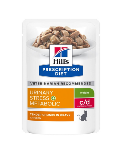 HILL\'S PRESCRIPTION DIET c/d Urinary Stress + Metabolic Hrana umeda pisici cu probleme urinare, pentru controlul greutatii 12x85 g