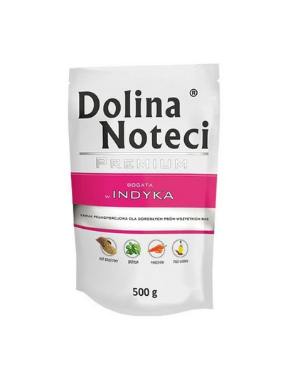 DOLINA NOTECI Premium Bogata in curcan plicuri pentru caini 10 x 500g