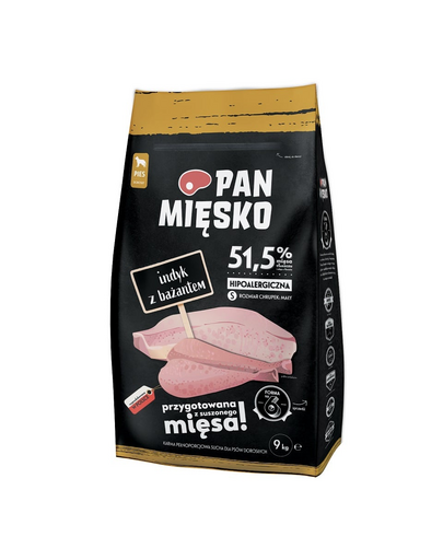 PAN MIĘSKO Hrana uscata pentru caini adulti talie mica, cu fazan si curcan 9 kg