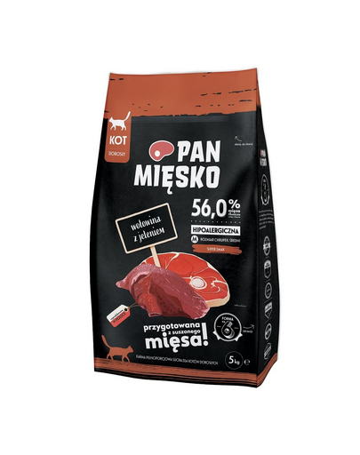 PAN MIĘSKO hrana pisici adulte M 5 kg, vita si caprioara