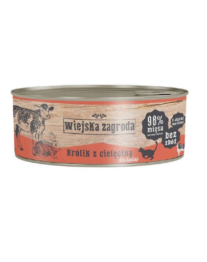 WIEJSKA ZAGRODA Kitten Hrana umeda pentru pisoi, cu iepure si vitel 85 g