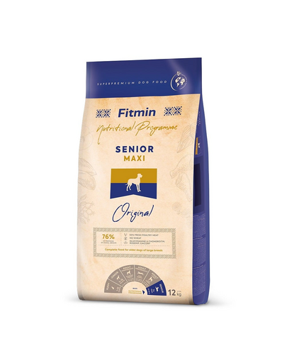 FITMIN dog maxi senior Sac hrana uscata caini seniori de talie mare12 kg