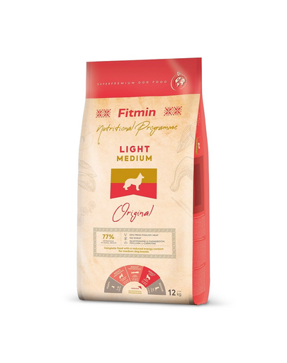 FITMIN Dog Medium Light 12 kg hrana uscata caini talie medie cu activitate redusa