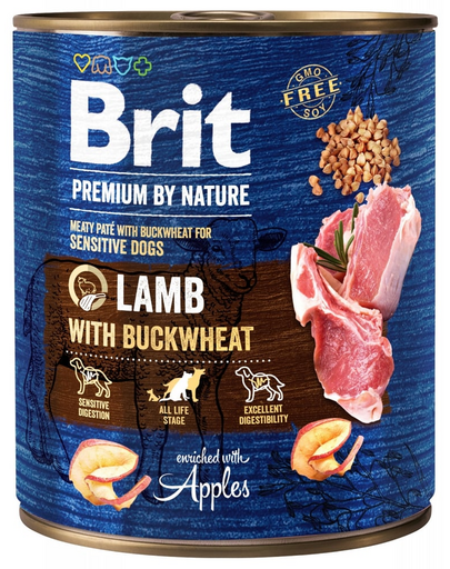 BRIT Premium by Nature 800 g hrana umeda caine, miel si hrisca