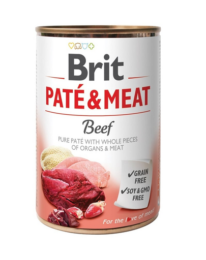 BRIT Pate&amp;Meat beef 400 g Hrana umeda caini, pateu cu vita